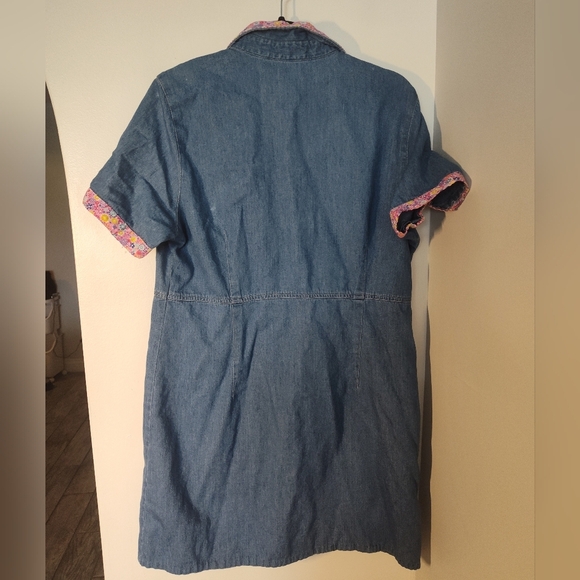 Vintage CherokeeDenim Dress with Floral Accents Size XL - Picture 2 of 2